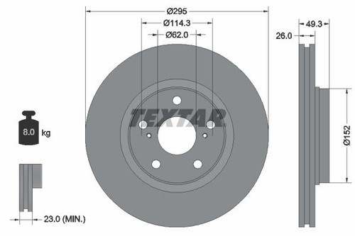 Brake disc textar - textar, for