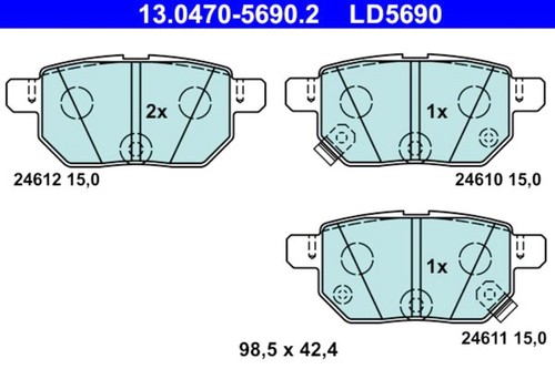Disc brake pad set - disc, fits