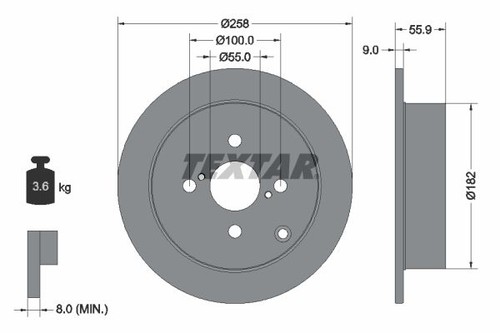 Brake disc textar 92126103 for - brake,